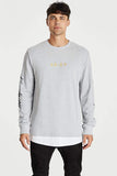 Kiss Chacey MENS ALL IN LAYERED HEM SWEATER - GREY MARLE, MENS KNITS & SWEATERS, KISS CHACEY, Elwood 101