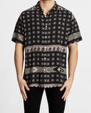 Kiss Chacey MENS SOUTHPORT RELAXED FIT SHORT SLEEVE SHIRT - BLACK PRINT, MENS SHIRTS, KISS CHACEY, Elwood 101