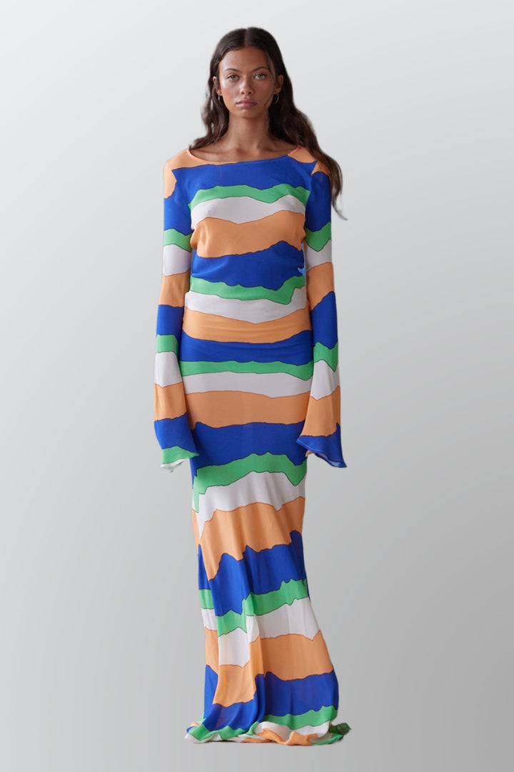 wini dress blue ziggy print