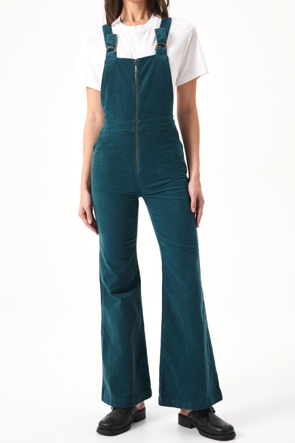 ROLLAS Womens Eastcoast Flare Overall - Forest Cord, WOMENS JUMPSUITS & OVERALLS, ROLLAS, Elwood 101