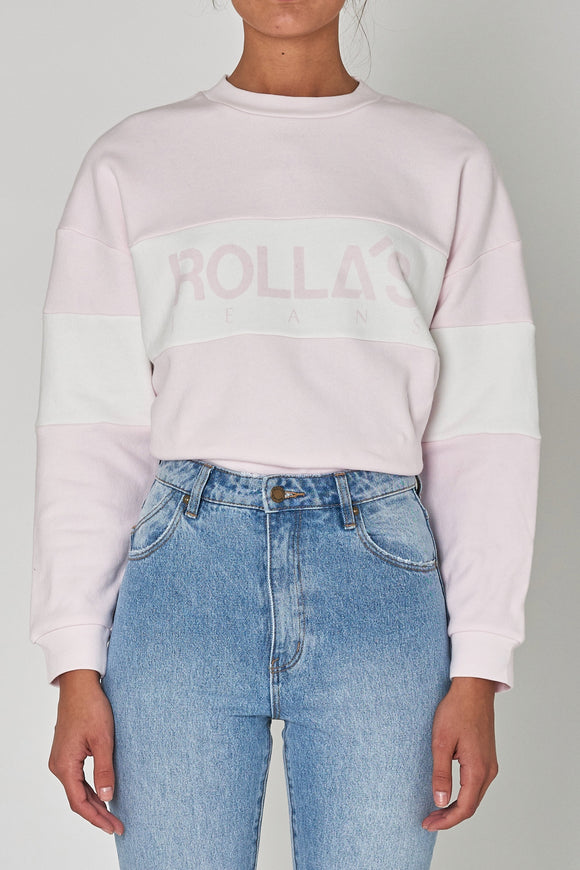ROLLAS Womens Split Logo Sweater - Pink, WOMENS KNITS & SWEATERS, ROLLAS, Elwood 101