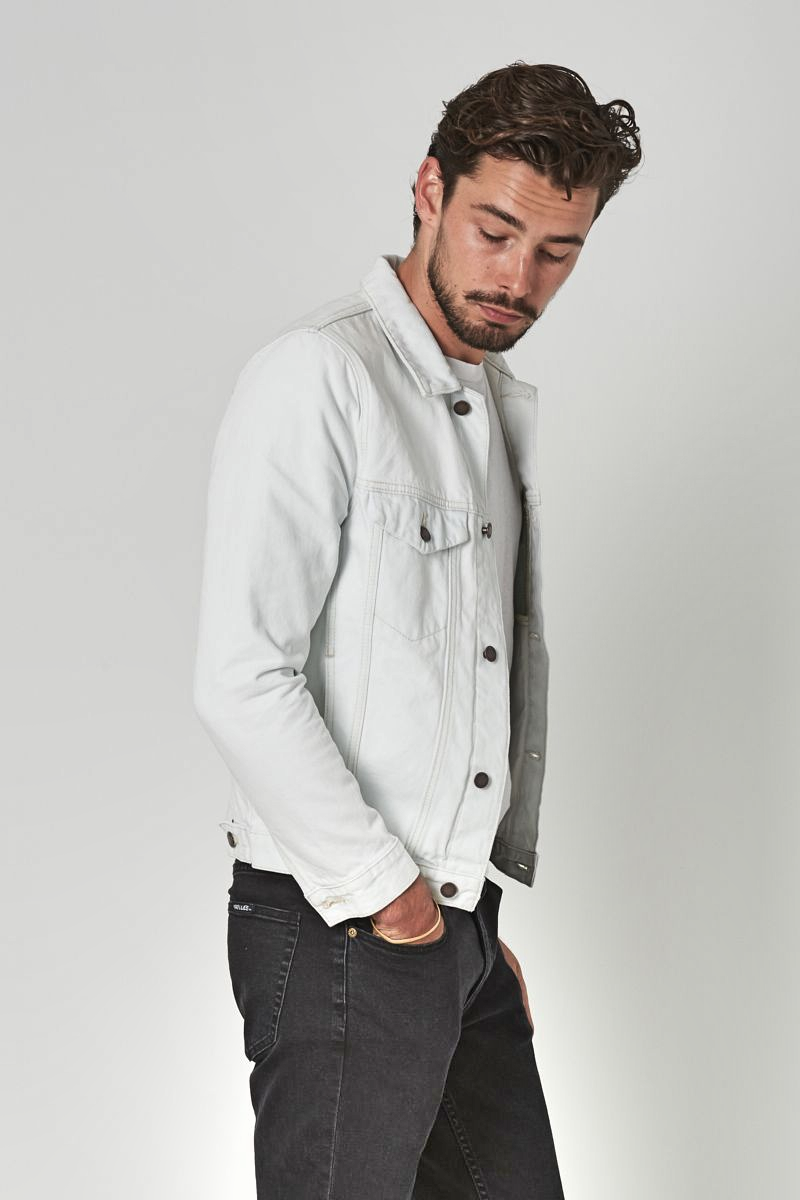 Gray denim on sale jacket men