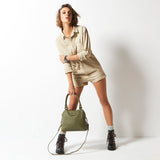 Status Anxiety WOMENS LAST MOUNTAINS LEATHER BAG - KHAKI, WOMENS BAGS & CLUTCHES, STATUS ANXIETY, Elwood 101