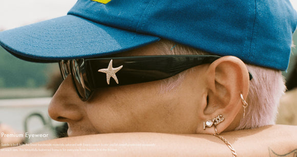 Unisex sunglasses with Starfish jewelled design on side frame