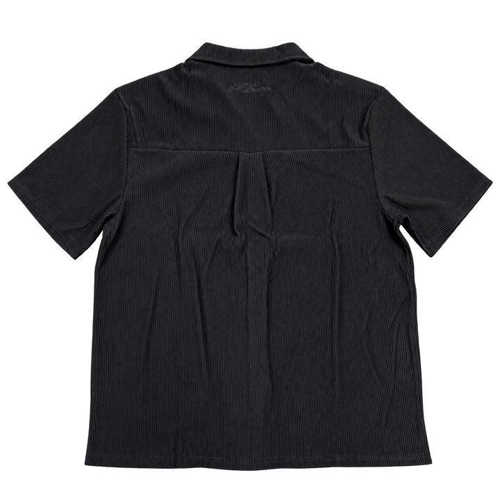 NENA & PASADENA Mens Pleated Short Sleeve Shirt in Jet Black, MENS SHIRTS, NENA PASADENA, Elwood 101
