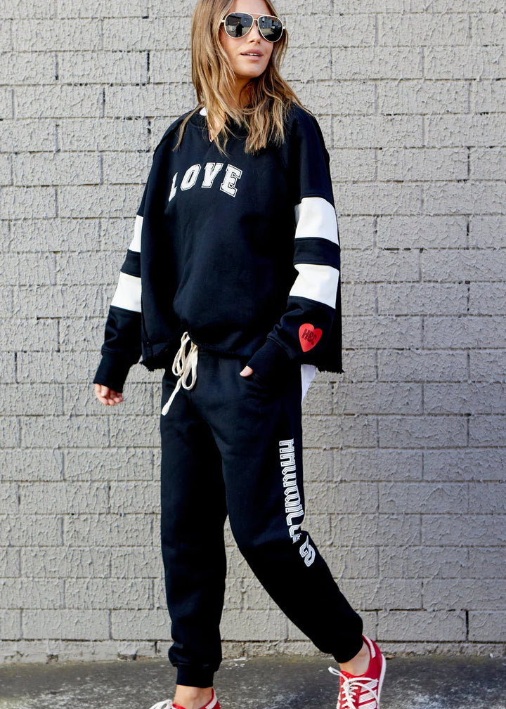 HAMMILL & CO Womens Black Logo Track Pants - Black, WOMENS TRACK PANTS, CAT HAMMILL, Elwood 101