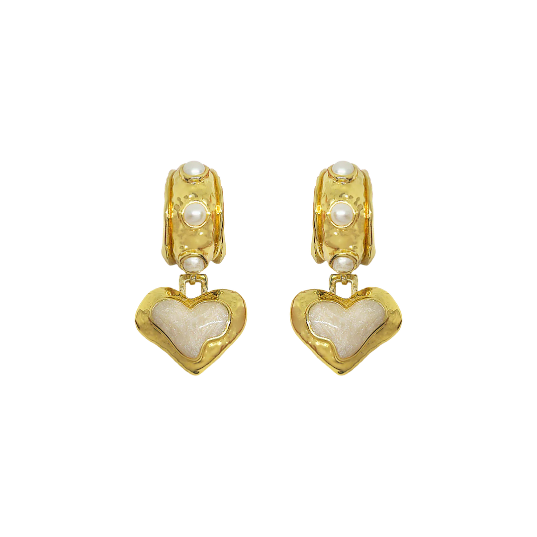 MOUNTAIN & MOON Womens Elena Earrings - Gold Pearl, WOMENS JEWELLERY, Mountain & Moon, Elwood 101