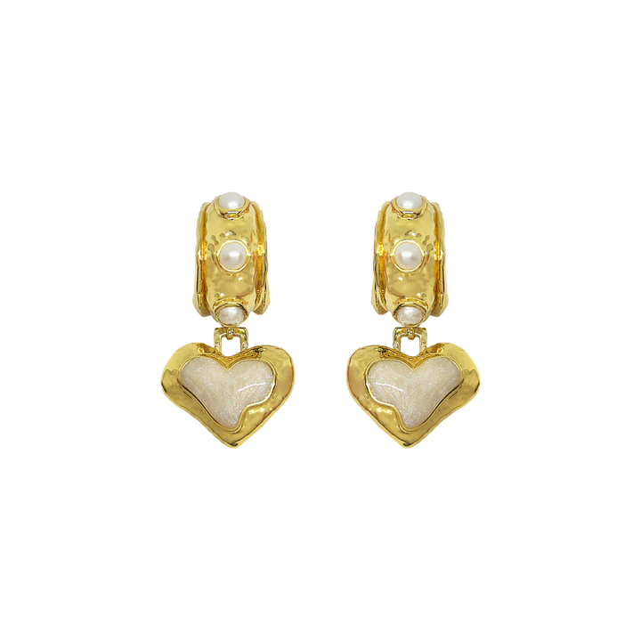 MOUNTAIN & MOON Womens Elena Earrings - Gold Pearl, WOMENS JEWELLERY, Mountain & Moon, Elwood 101