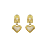 MOUNTAIN & MOON Womens Elena Earrings - Gold Pearl