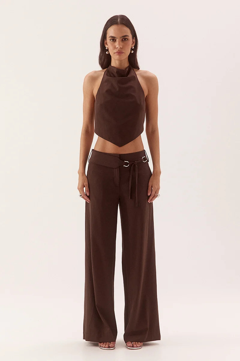 SOVERE Womens Sadie Pant In Dark Chocolate