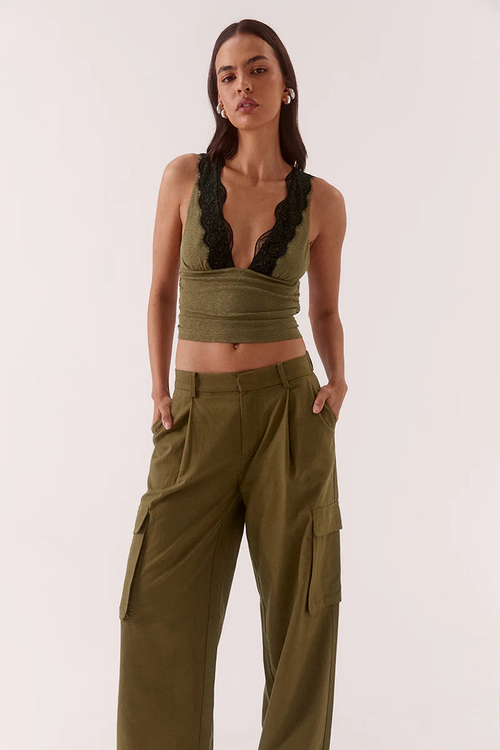 SOVERE Womens Loni Top in Olive