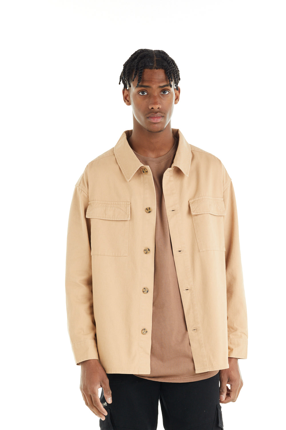 nANA jUDY Mens Dover Shacket Beige – Elwood 101 - Main Image
