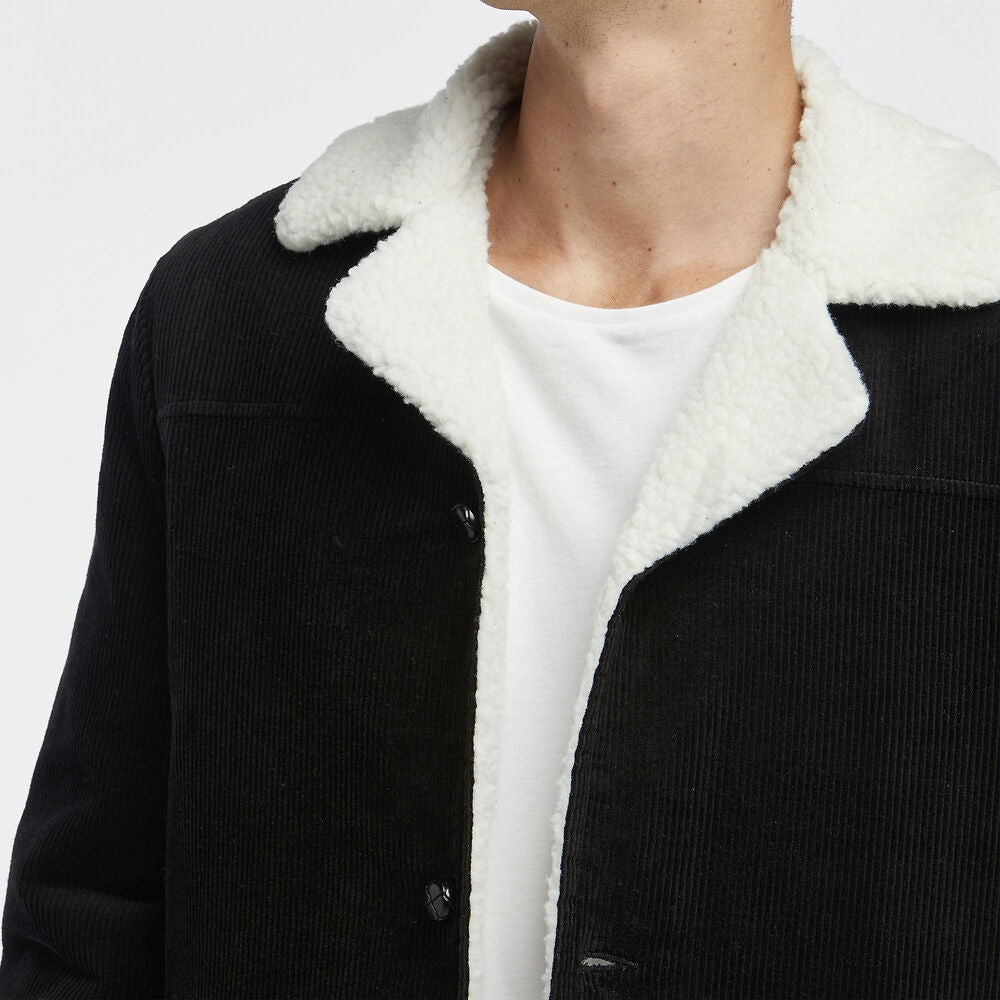 WRANGLER Mens Bakers Sherpa Cord Coat Black Cord, MENS JACKETS, WRANGLER, Elwood 101