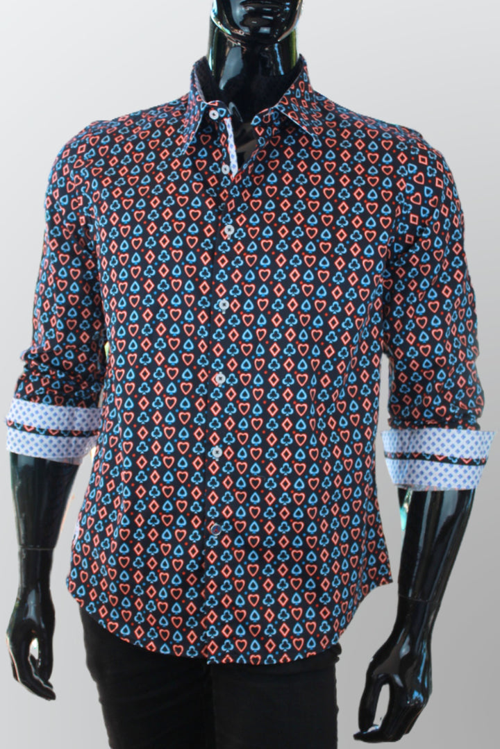 JOHN LENNON Mens Spade Long Sleeve Shirt Midnight, MENS SHIRTS, JOHN LENNON, Elwood 101