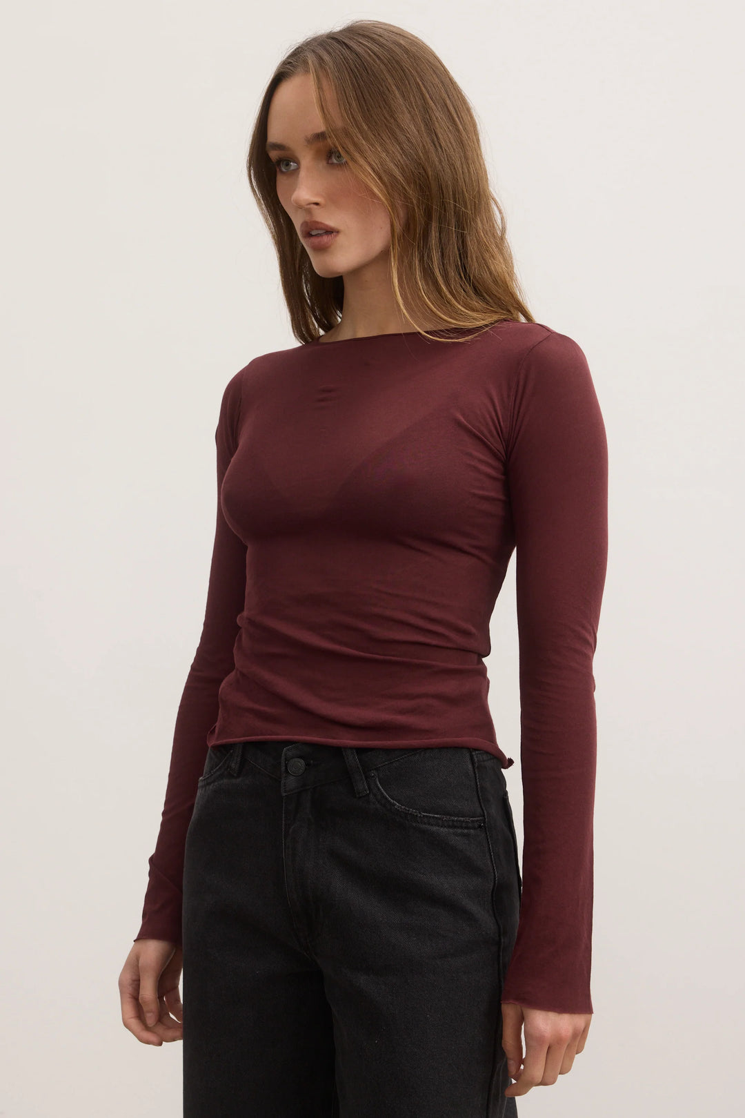 BAYSE BRAND Womens Zoe Top Plum