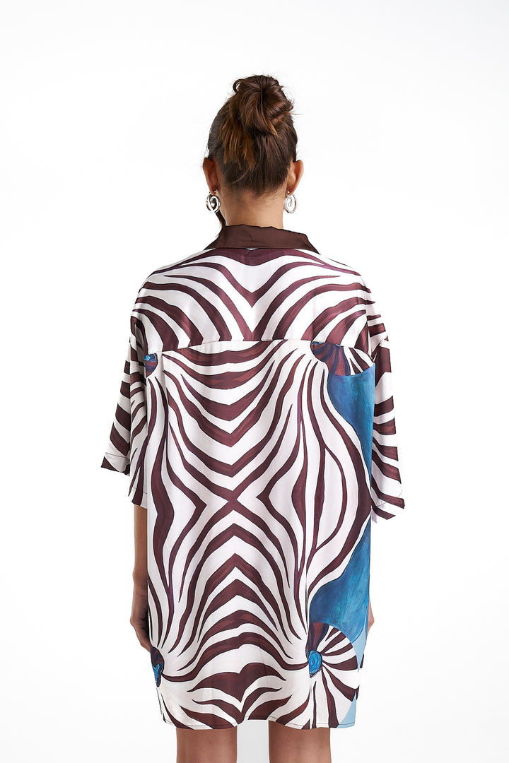 SUMMI SUMMI Womens Luka Shirt Dress with Collar - Nautilus, WOMENS DRESSES, SUMMI SUMMI, Elwood 101