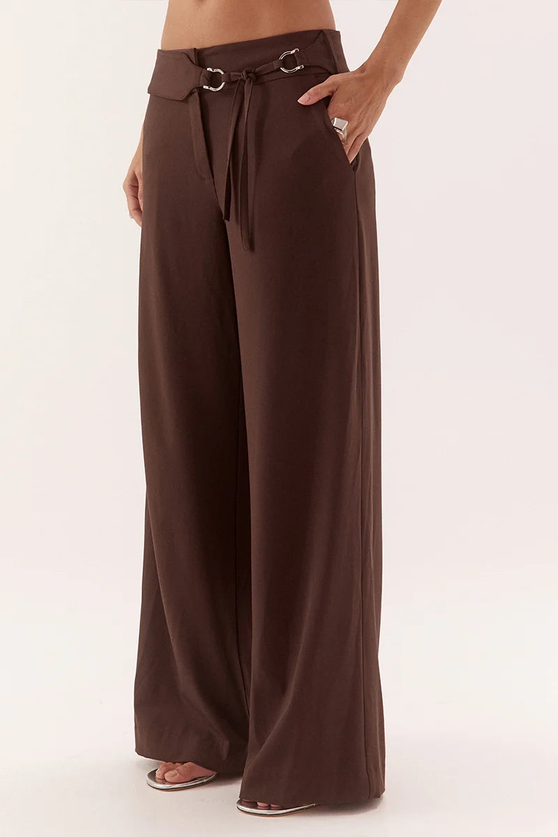 SOVERE Womens Sadie Pant In Dark Chocolate