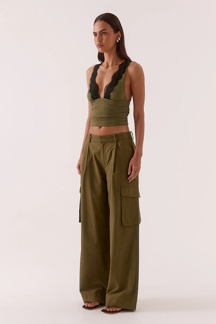 SOVERE Womens Loni Top in Olive