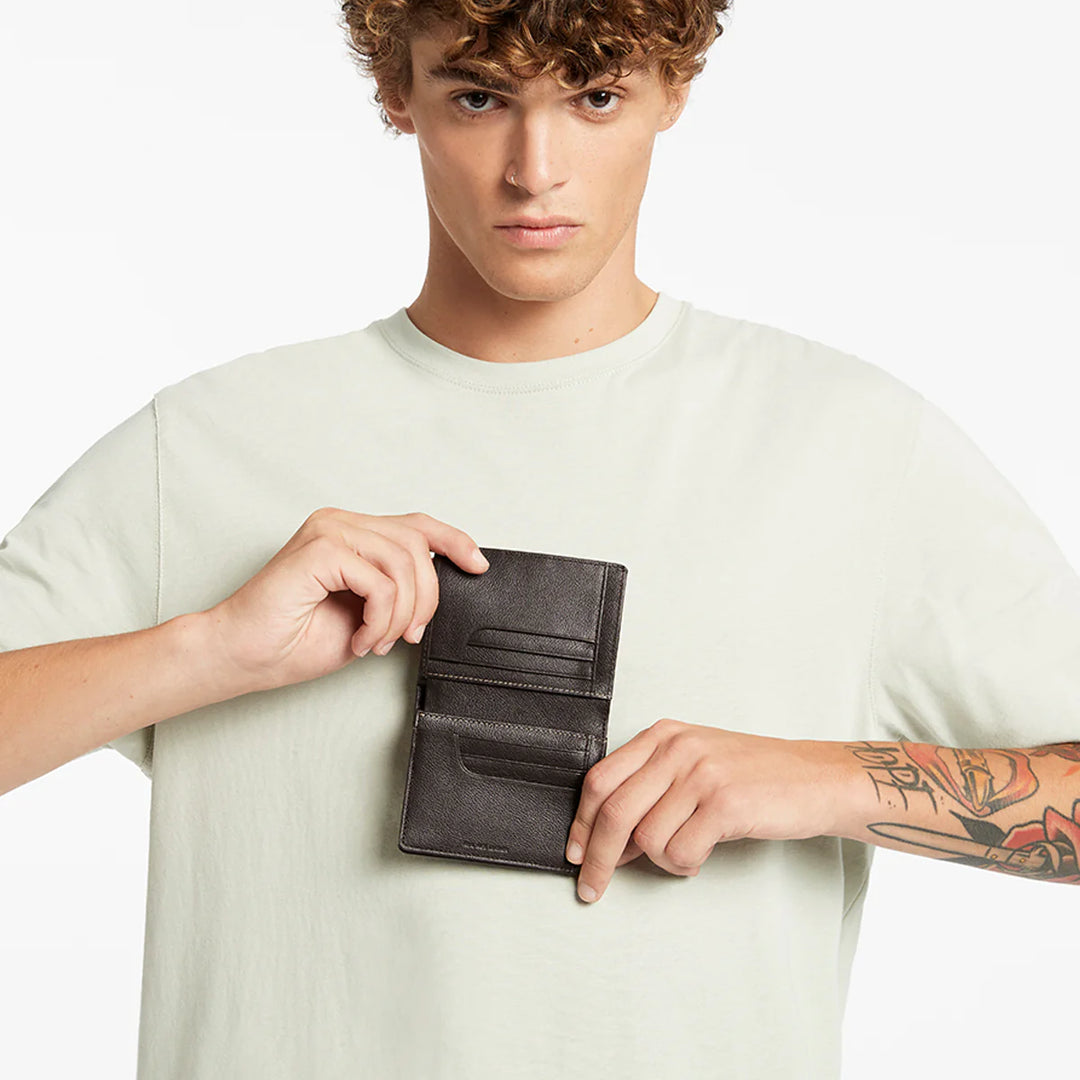 Status Anxiety MENS NATHANIEL WALLET CHOCOLOATE LEATHER, MENS & WOMENS WALLETS AND BAGS, STATUS ANXIETY, Elwood 101