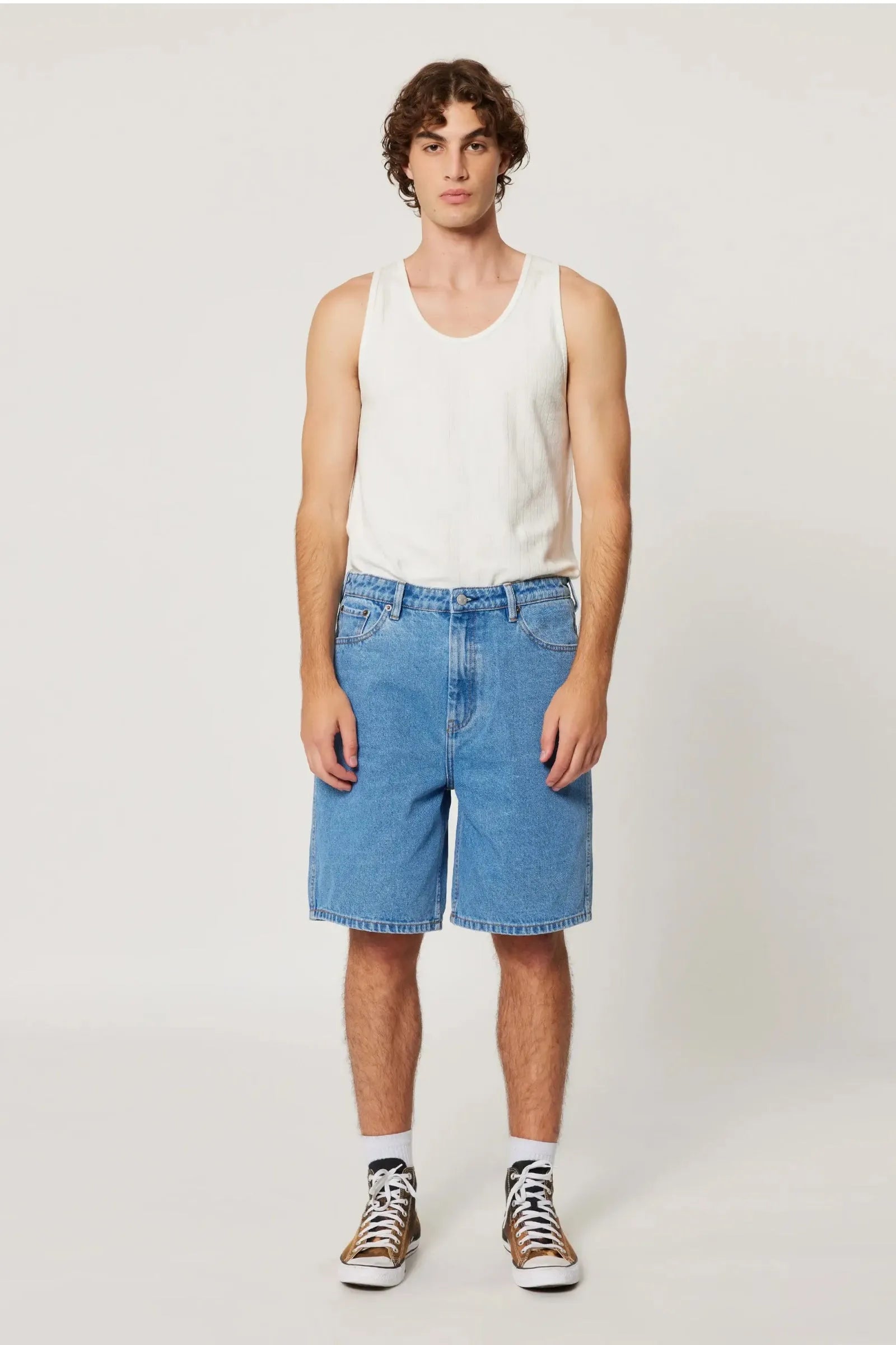 Boss denim shorts on sale
