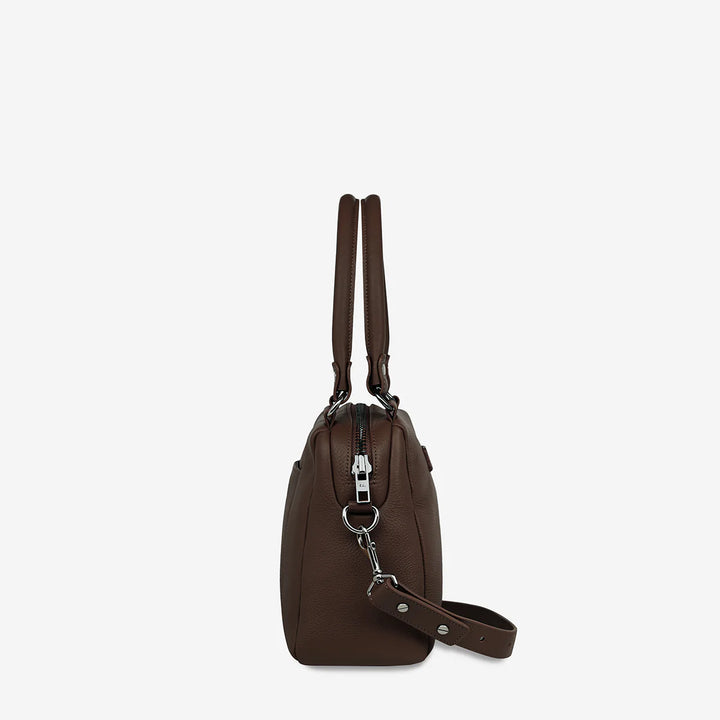 STATUS ANXIETY Womens Mini Mountains Leather Bag  - Cocoa, WOMENS BAGS & CLUTCHES, STATUS ANXIETY, Elwood 101