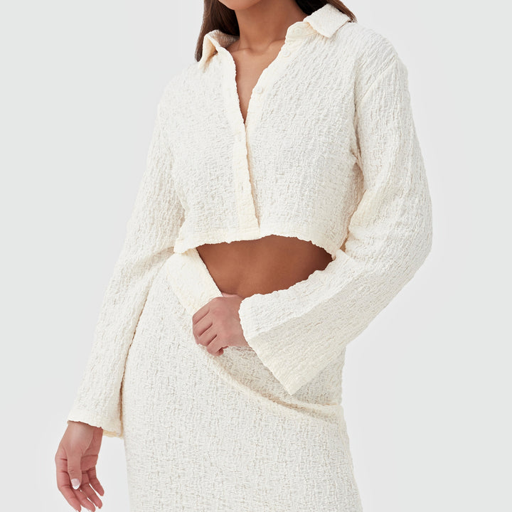 4th & RECKLESS Womens Verena Shirt Cream, WOMENS TOPS & SHIRTS, 4TH & RECKLESS, Elwood 101