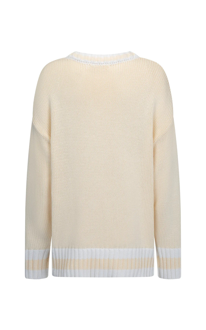 ARAMINTA JAMES Womens AJ V-Neck Knit Sweater Lemon Cream, WOMENS KNITS & SWEATERS, ARAMINTA JAMES, Elwood 101