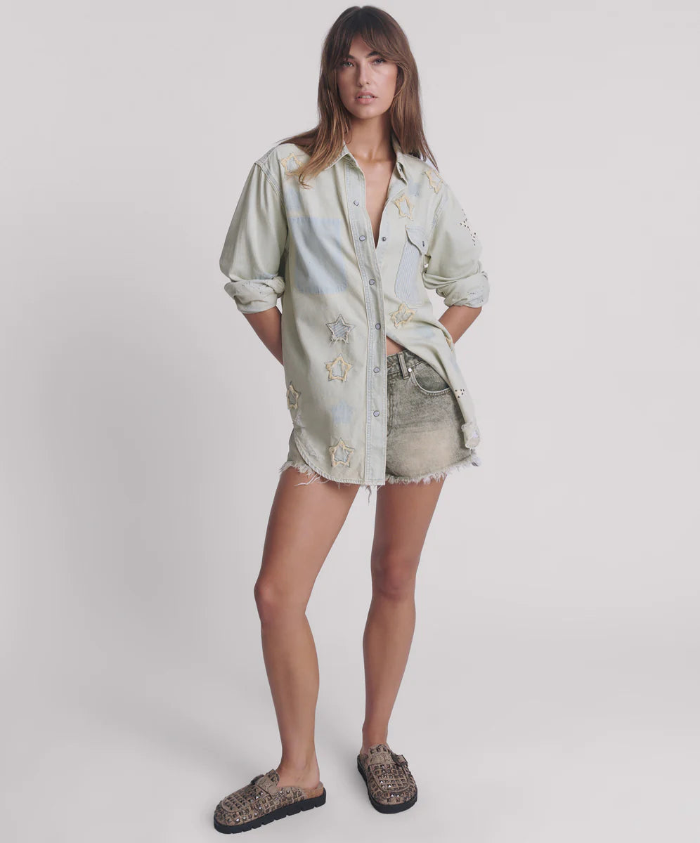 ONE TEASPOON Womens Everyday Denim Shirt - Sundae Star, WOMENS TOPS & SHIRTS, OneTeaspoon, Elwood 101