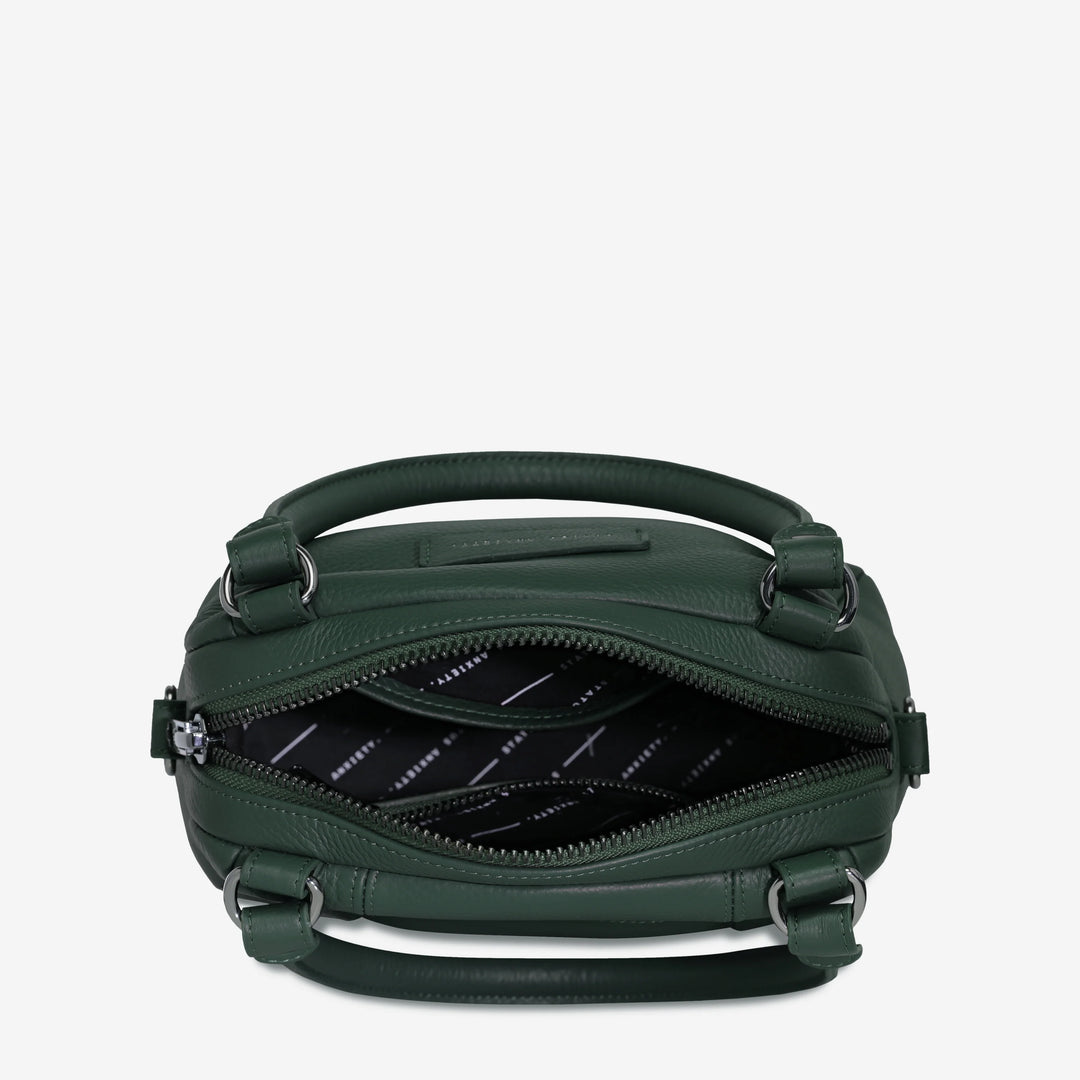 STATUS ANXIETY Womens Mini Mountains Leather Bag Green, WOMENS BAGS & CLUTCHES, STATUS ANXIETY, Elwood 101
