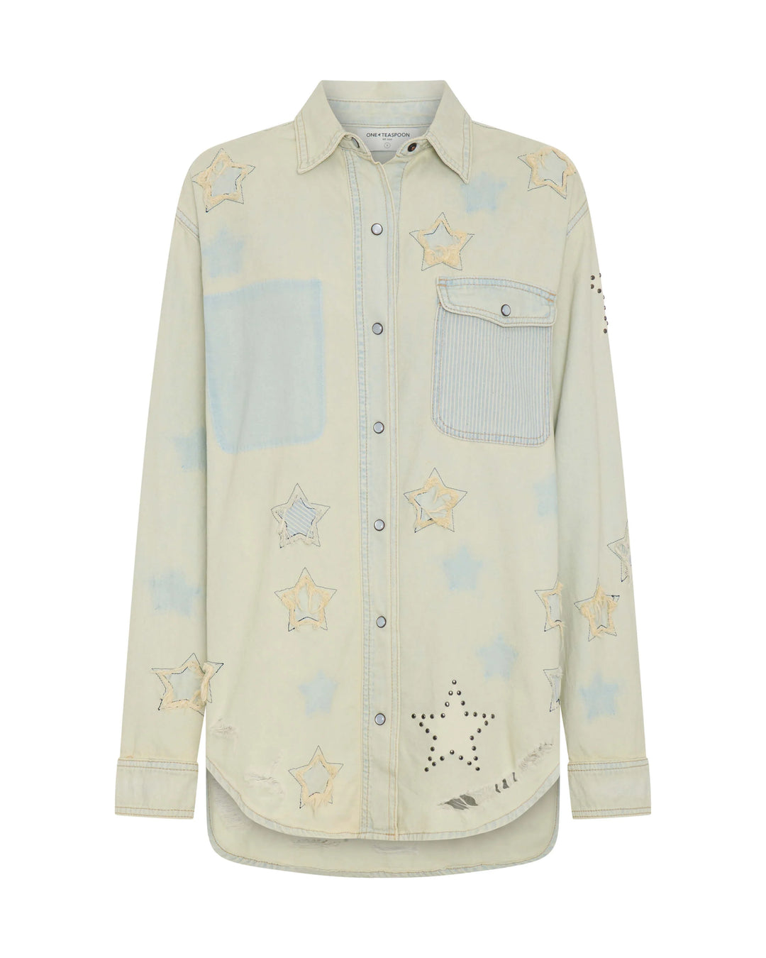 ONE TEASPOON Womens Everyday Denim Shirt - Sundae Star, WOMENS TOPS & SHIRTS, OneTeaspoon, Elwood 101