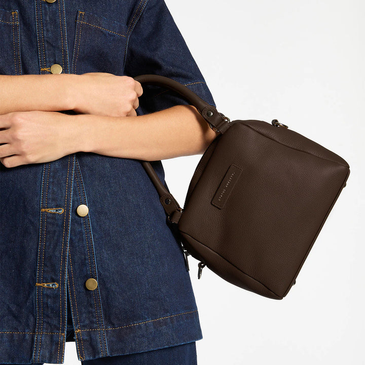 STATUS ANXIETY Womens Mini Mountains Leather Bag  - Cocoa, WOMENS BAGS & CLUTCHES, STATUS ANXIETY, Elwood 101