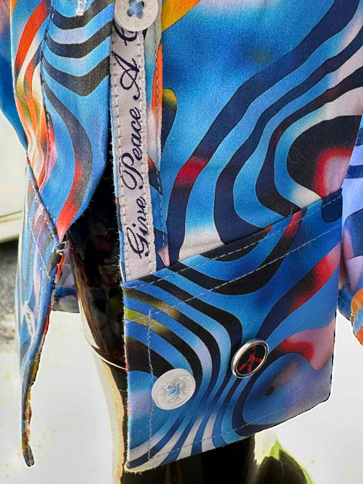 JOHN LENNON Mens Derby Long Sleeve Shirt - Multi Blue, MENS SHIRTS, JOHN LENNON, Elwood 101