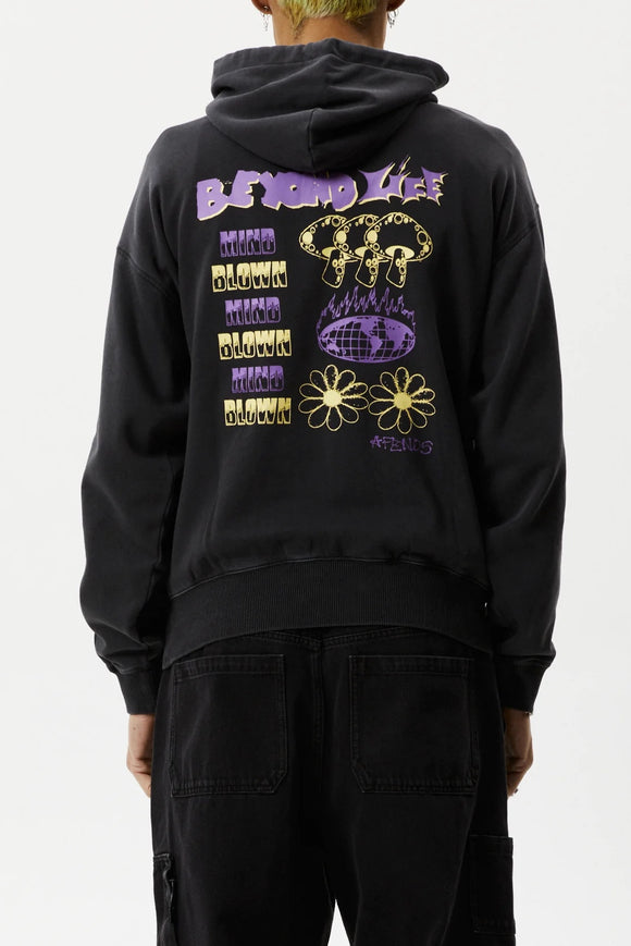 AFENDS Mens Beyond Life - Graphic Hoodie - Stone Black, MENS HOODIES, AFENDS, Elwood 101