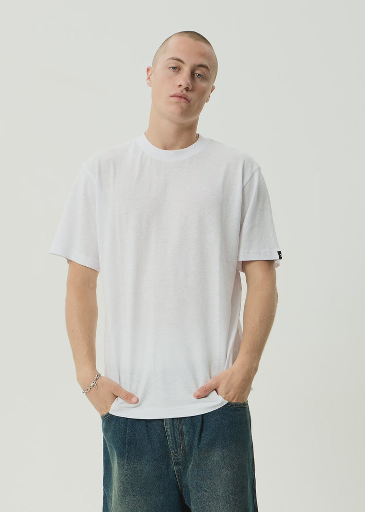 AFENDS Mens Classic Retro Tee in White