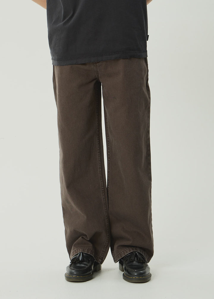 AFENDS Mens Pablo Denim Baggy Fit Jean in Washed Coffee