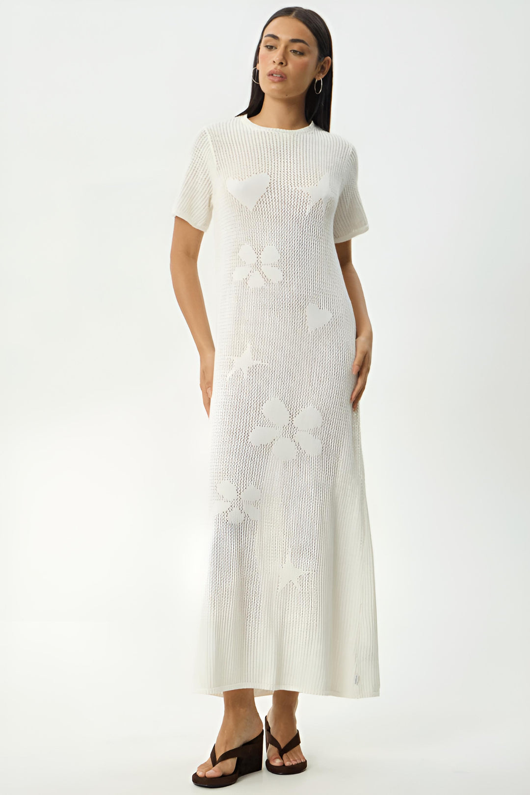 AFENDS Womens Riley - Knit Midi Dress - White, WOMENS DRESSES, AFENDS, Elwood 101