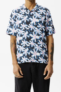 AFENDS Mens Waterfall - Cuban Short Sleeve Shirt - Stone Black, MENS SHIRTS, AFENDS, Elwood 101