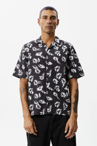 AFENDS Mens Hibiscus - Cuban Shirt - Black, MENS SHIRTS, AFENDS, Elwood 101