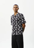 AFENDS Mens Hibiscus - Cuban Shirt - Black, MENS SHIRTS, AFENDS, Elwood 101