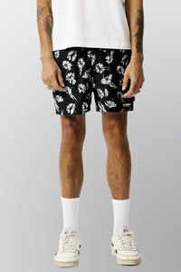 AFENDS Mens Hibiscus - Swim Short 18" - Black, MENS SHORTS, AFENDS, Elwood 101