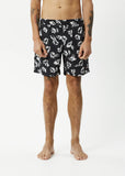 AFENDS Mens Hibiscus - Swim Short 18" - Black, MENS SHORTS, AFENDS, Elwood 101