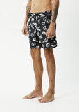 AFENDS Mens Hibiscus - Swim Short 18" - Black, MENS SHORTS, AFENDS, Elwood 101