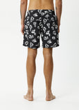 AFENDS Mens Hibiscus - Swim Short 18" - Black, MENS SHORTS, AFENDS, Elwood 101