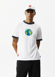 AFENDS Mens World - Graphic Ringer T-Shirt - White, MENS TEE SHIRTS, AFENDS, Elwood 101