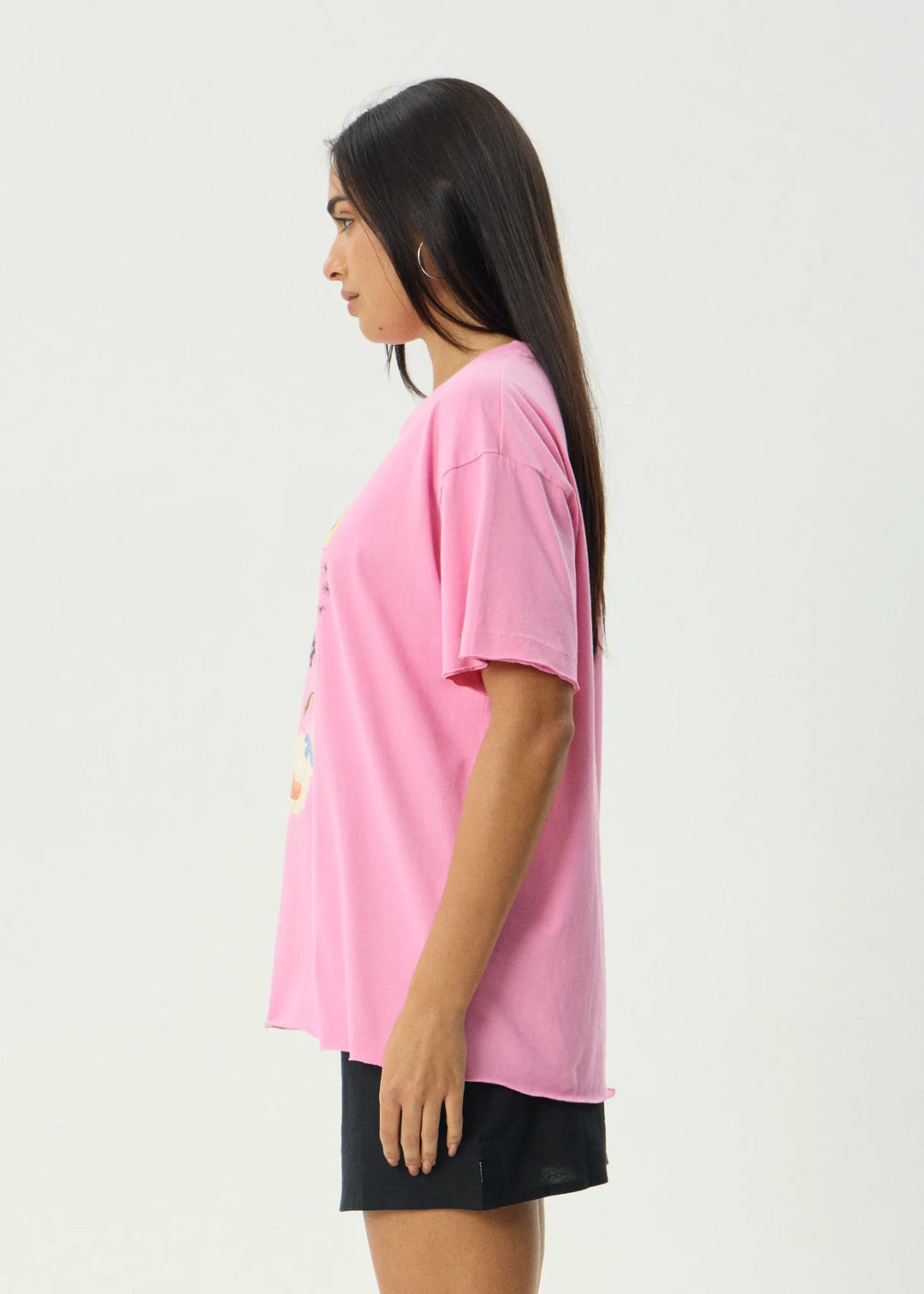 AFENDS Womens Amalfi - Oversized Tee in Pink