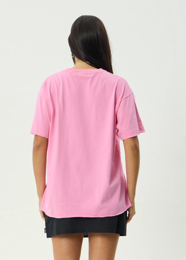 AFENDS Womens Amalfi - Oversized Tee in Pink