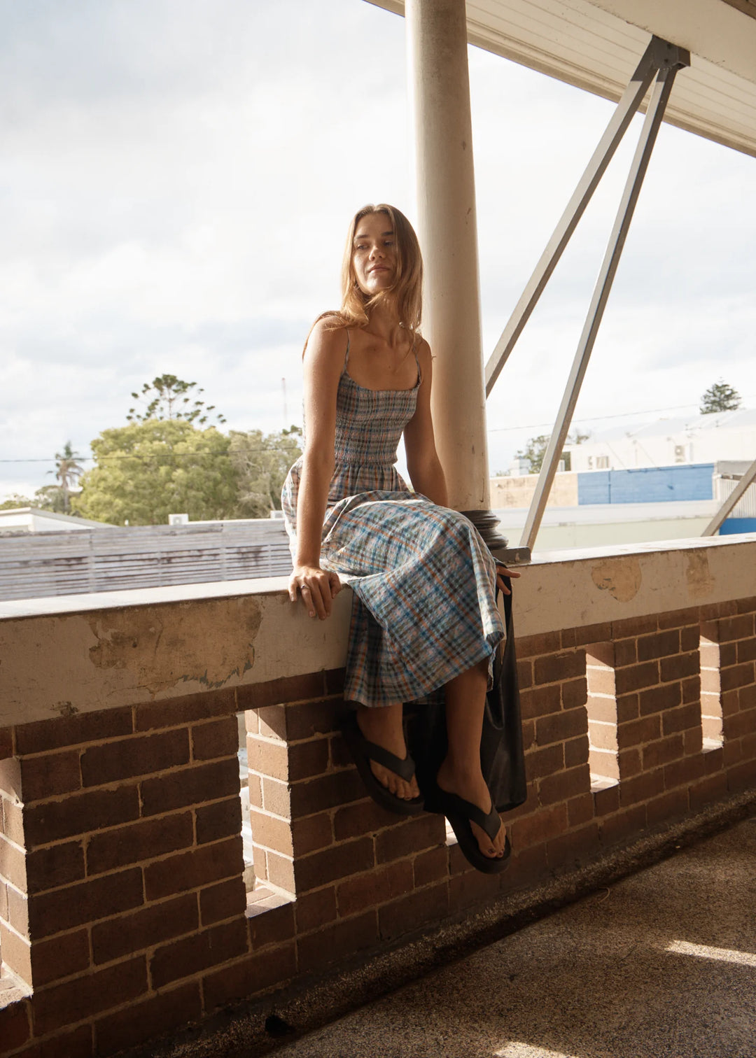 afends dress Buy AFENDS Amelie Organic Cotton Midi Dress – Multi Check