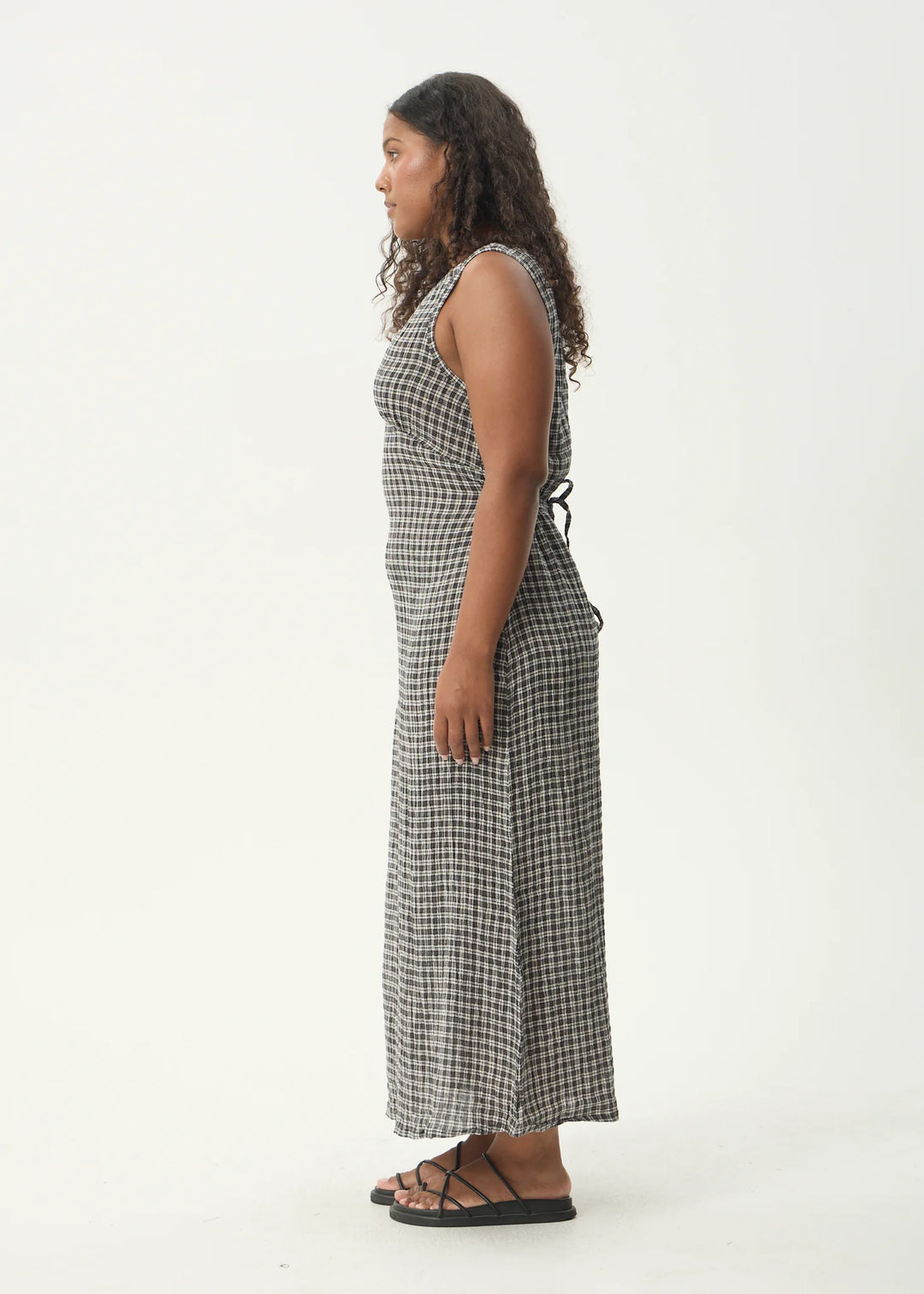 asta seersucker maxi dress Afends Womens Asta - Seersucker Maxi Dress