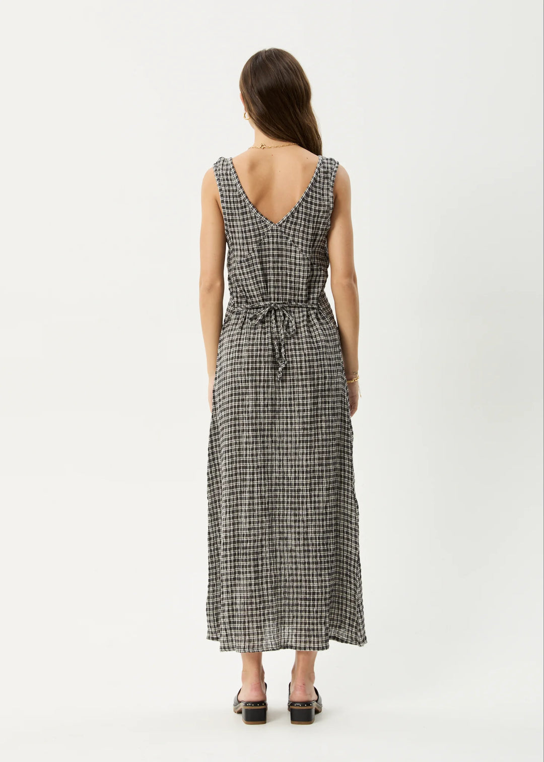 Buy AFENDS Asta Hemp Maxi Dress – Steel Check Buy AFENDS Asta Hemp Maxi Dress – Steel Check