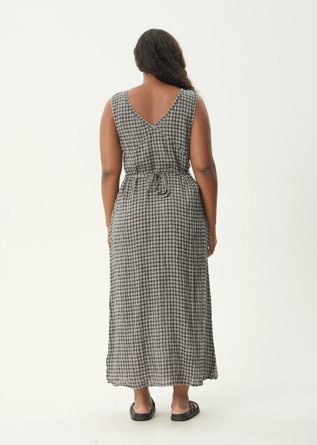 Buy AFENDS Asta Hemp Maxi Dress – Steel Check Buy AFENDS Asta Hemp Maxi Dress – Steel Check